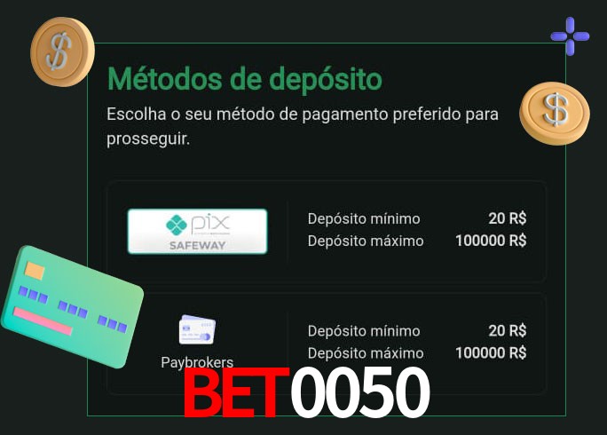 O cassino bet0050 oferece uma grande variedade de métodos de pagamento